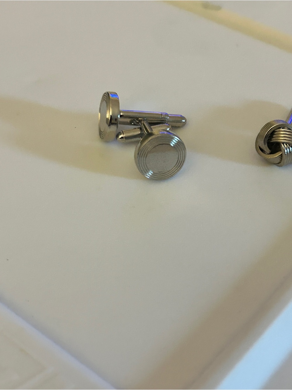 Classic Silver Round Men’s Cufflinks